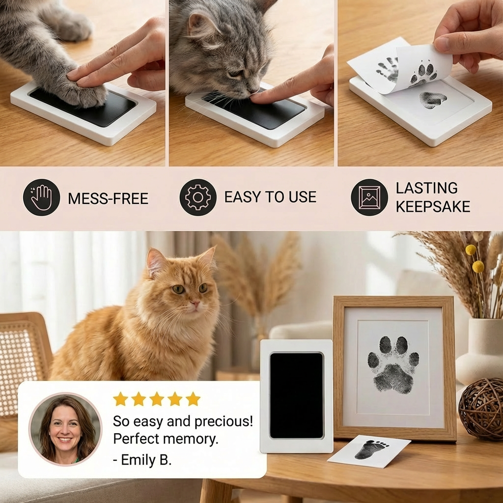 Pet Paw & Nose Print Kit – DIY Keepsake for Cat