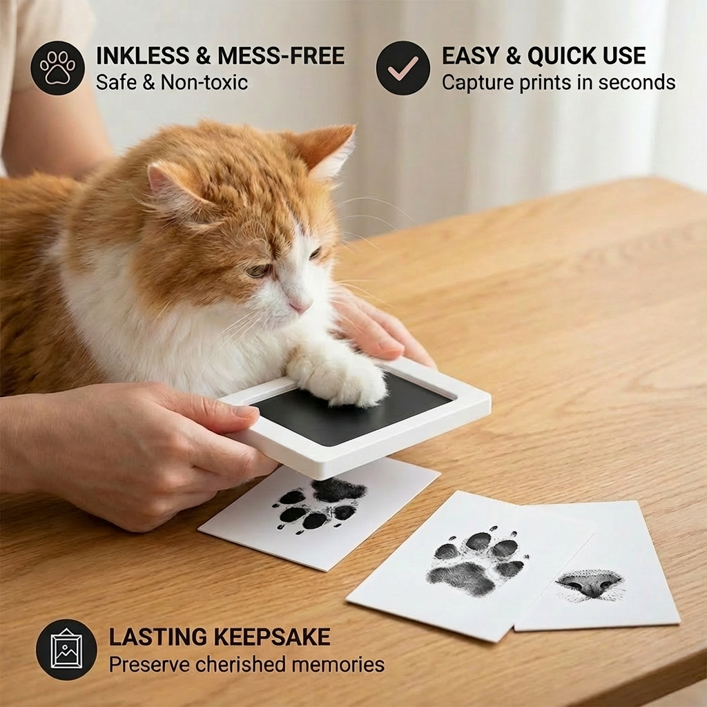 Pet Paw & Nose Print Kit – DIY Keepsake for Cat