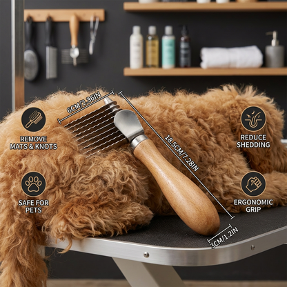 Pet Dematting Comb – Undercoat & Knot Remover