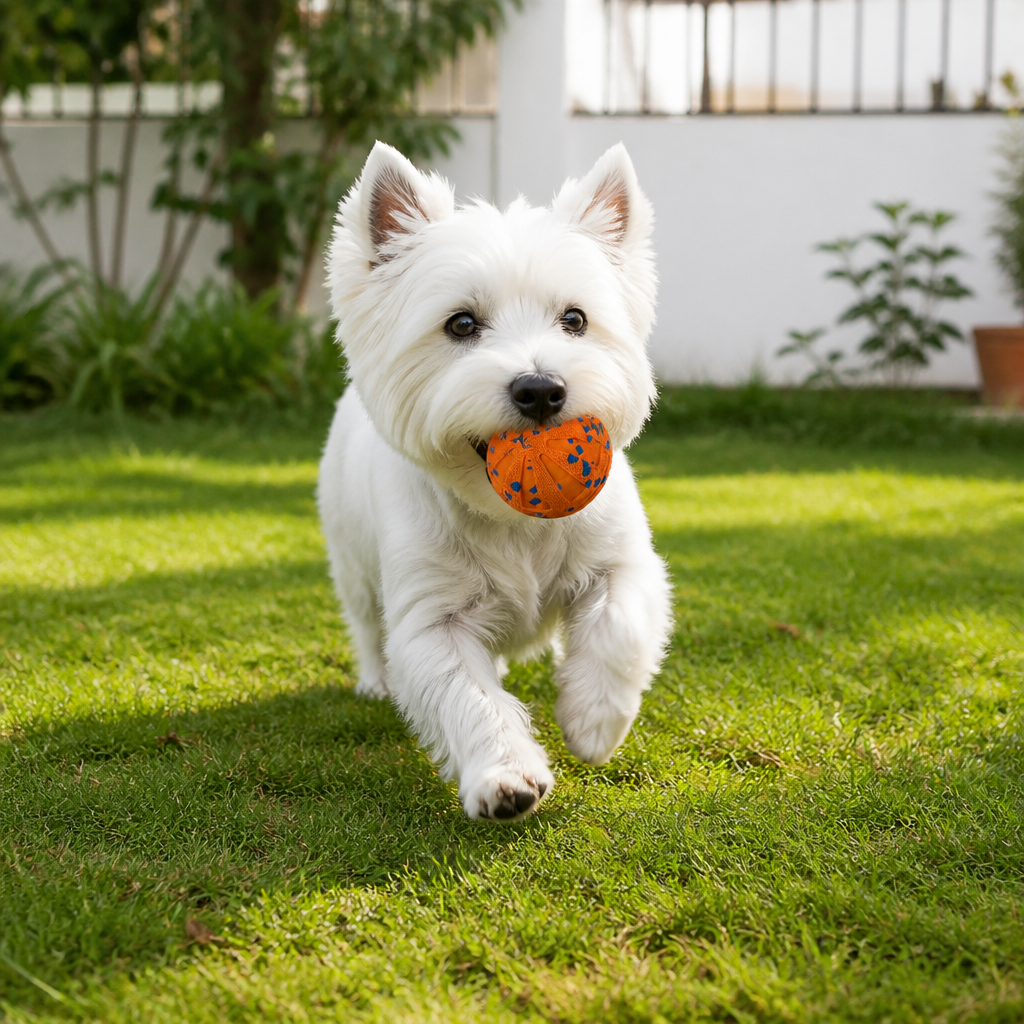 Interactive Rechargeable Dog Ball – Smart Rolling & Dental Chew Toy