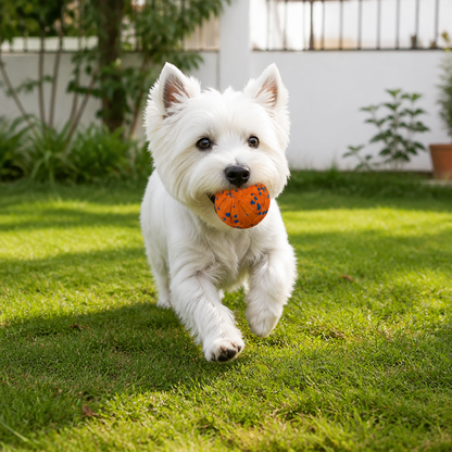 Interactive Rechargeable Dog Ball – Smart Rolling & Dental Chew Toy
