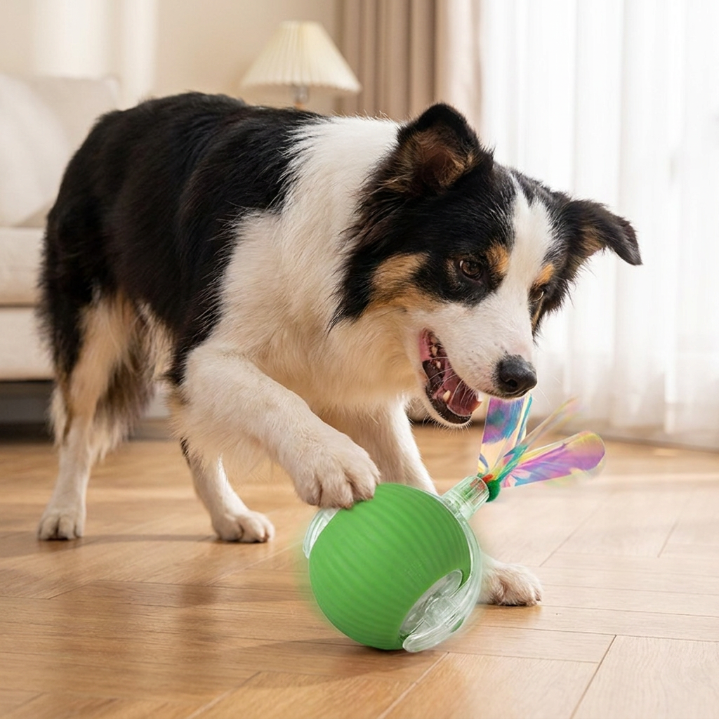 Upgraded Smart Rolling Dog Ball – Durable Interactive Toy with Mesh Tail