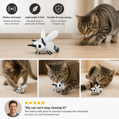 Motion-Activated Flying Insect Cat Toy