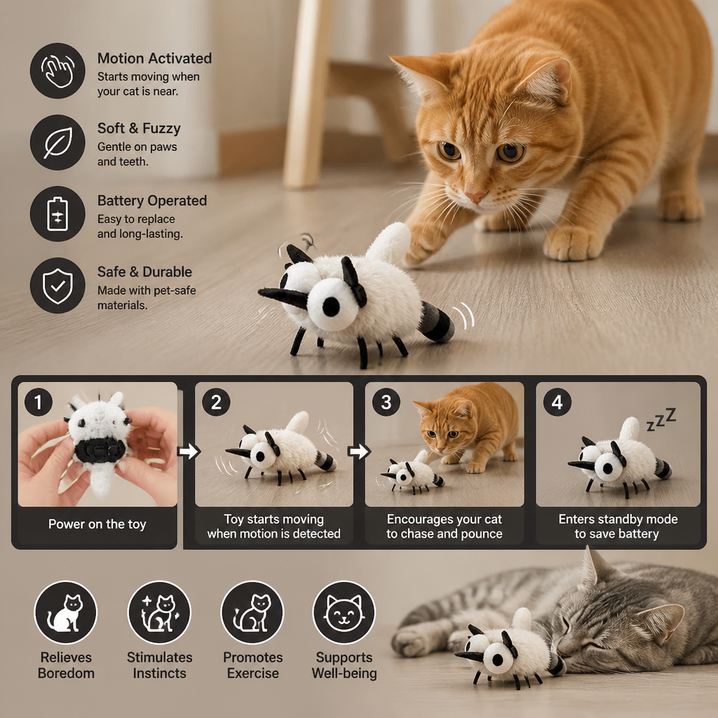 Motion-Activated Flying Insect Cat Toy
