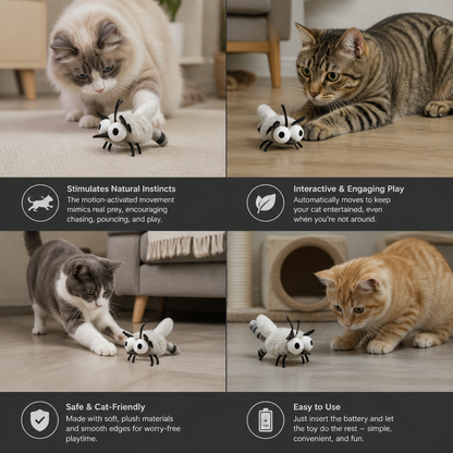Motion-Activated Flying Insect Cat Toy