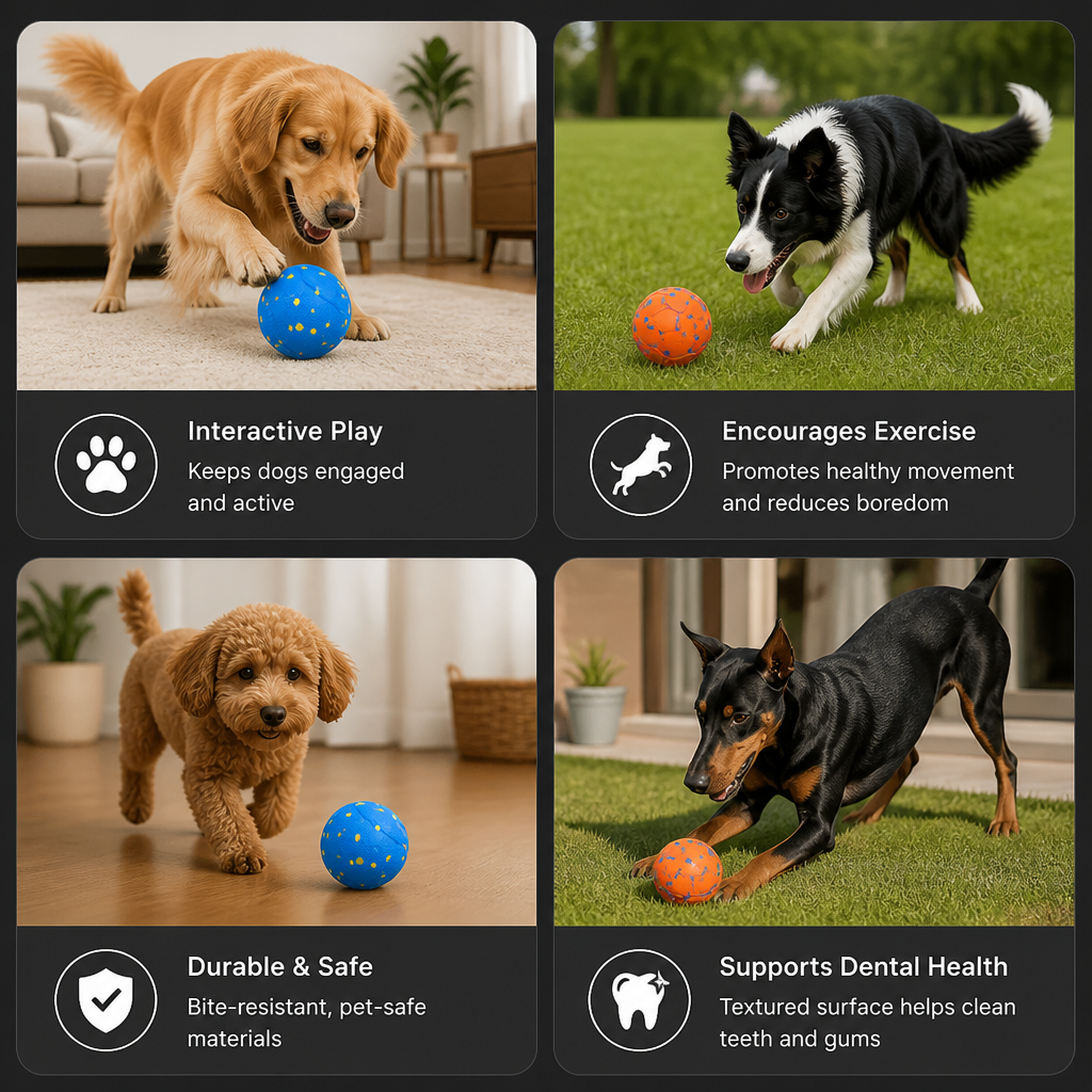 Eco-Friendly Bite-Resistant Smart Interactive Automatic Dog Ball