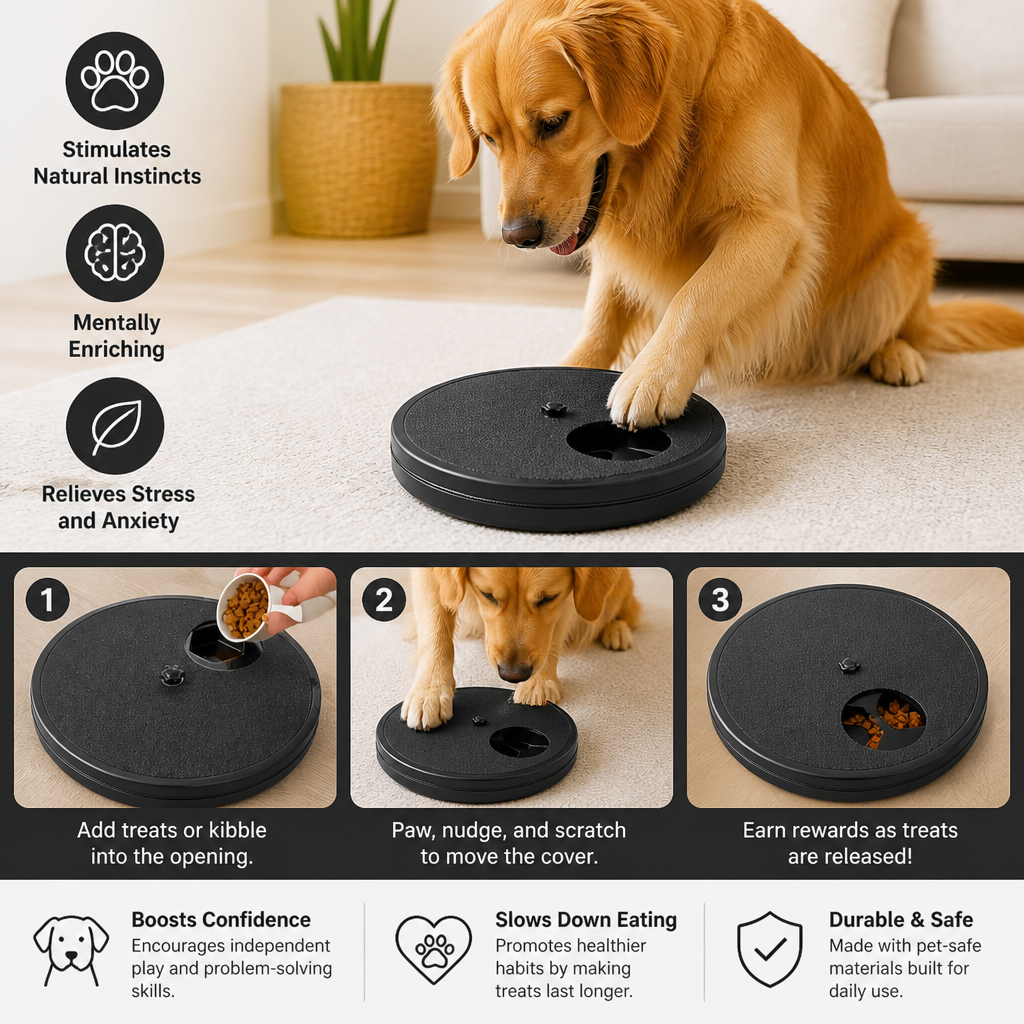 3-in-1 Interactive Dog Nail Scratch Toy with Treat Dispenser
