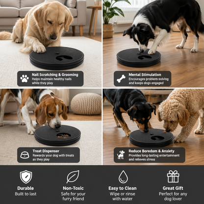 3-in-1 Interactive Dog Nail Scratch Toy with Treat Dispenser
