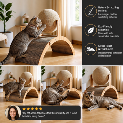 Interactive Ferris Wheel Cat Scratcher with Spinning Jute Ball