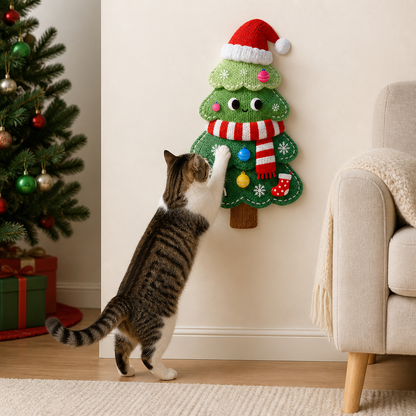 2in1 Woven Self-Adhesive Cat Scratching Mat & Furniture Protector with Interactive Toy