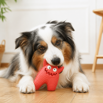 Durable Dog Dental Chew Toy – Tooth Cleaning Monster in Dog Colors