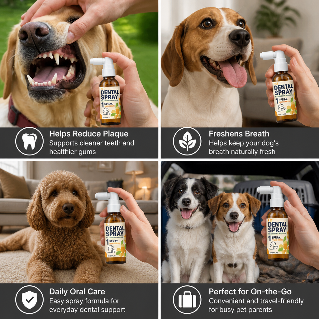 Brushless Tartar Control Dental Spray for Dogs – Helps Reduce Plaque & Freshen Breath
