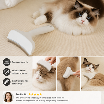 Cat Deshedding Undercoat Rake – Extra-Wide Grooming Tool for Loose Fur & Long Hair