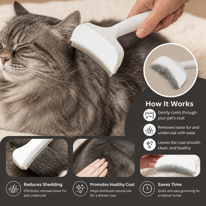 Cat Deshedding Undercoat Rake – Extra-Wide Grooming Tool for Loose Fur & Long Hair