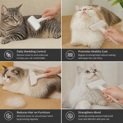 Cat Deshedding Undercoat Rake – Extra-Wide Grooming Tool for Loose Fur & Long Hair