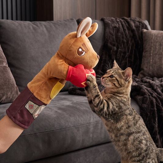Interactive Kangaroo Boxing Hand Puppet Cat Toy