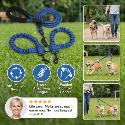 Easy Anti-Tangle Double Dog Leash