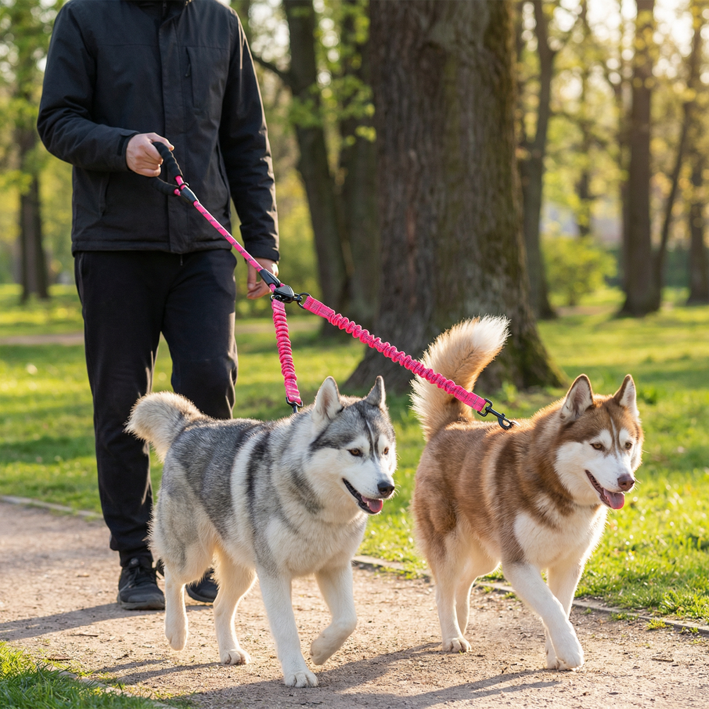 Easy Anti-Tangle Double Dog Leash