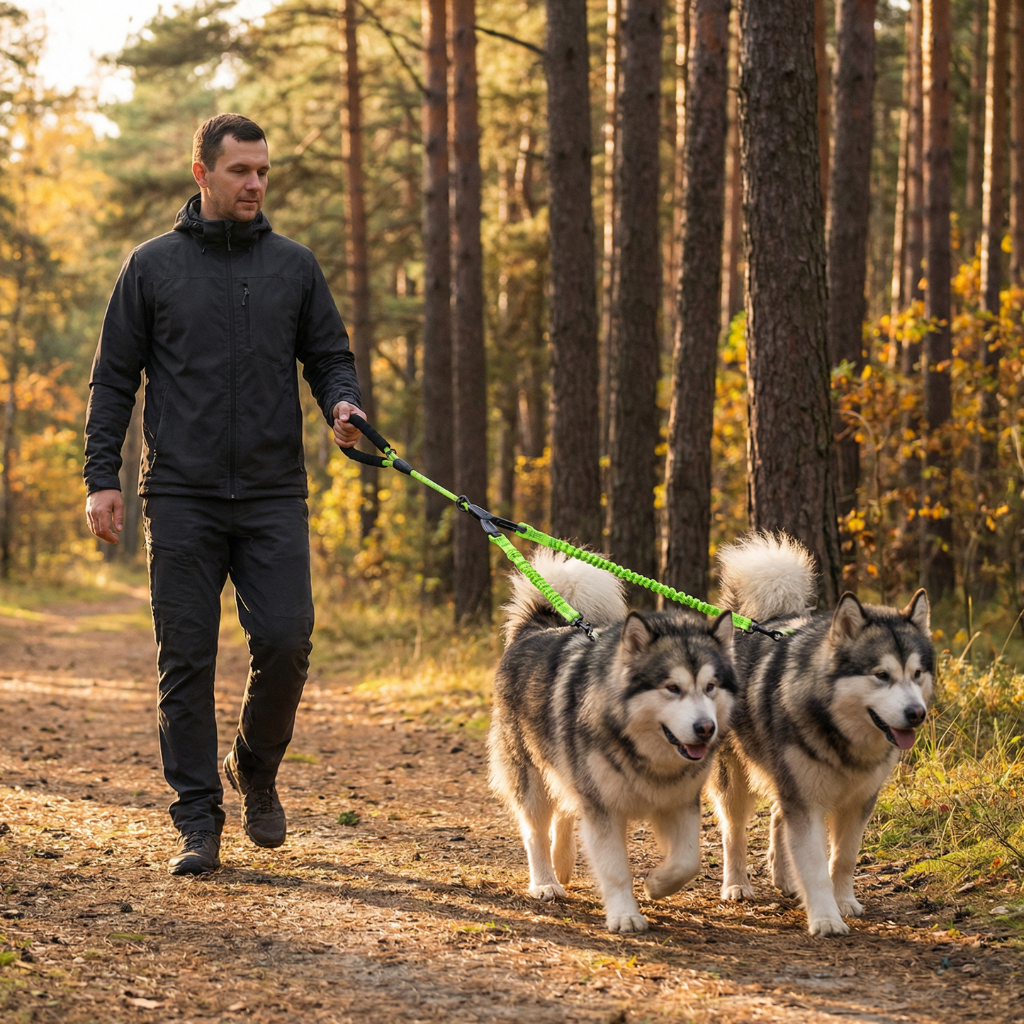Easy Anti-Tangle Double Dog Leash