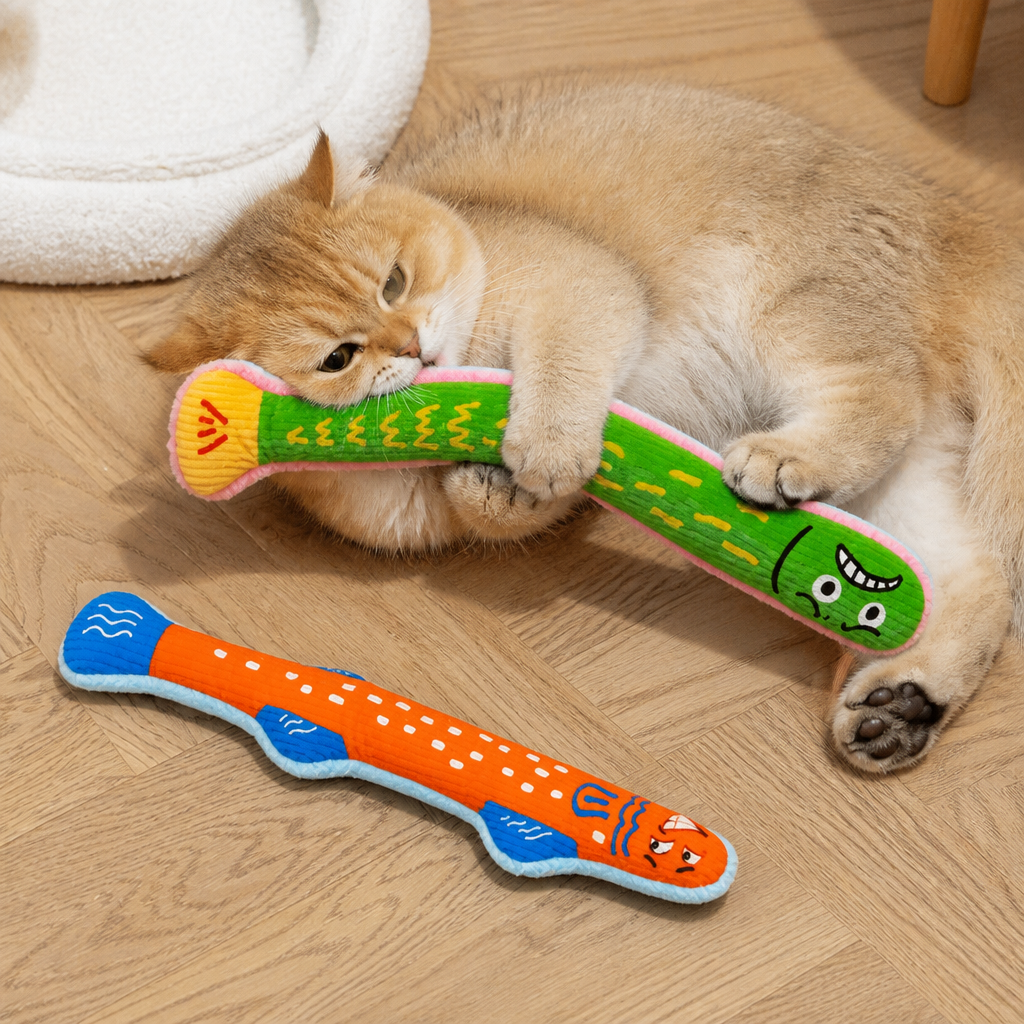 Catnip Crinkle Kicker Toy – Plush Cat Kick & Cuddle Toy