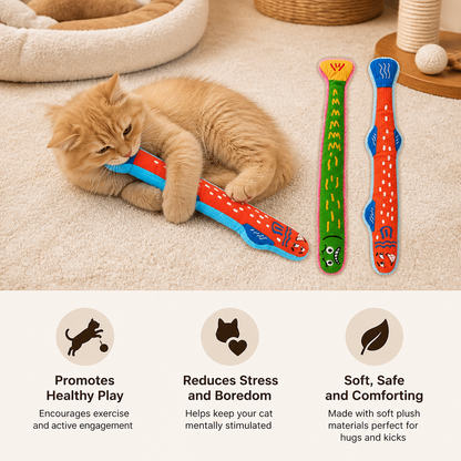 Catnip Crinkle Kicker Toy – Plush Cat Kick & Cuddle Toy