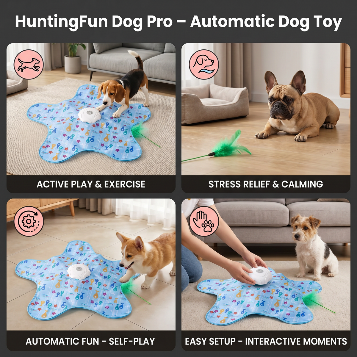 HuntingFun Dog Pro – Automatic Dog Toy for Stress Relief and Playtime Fun