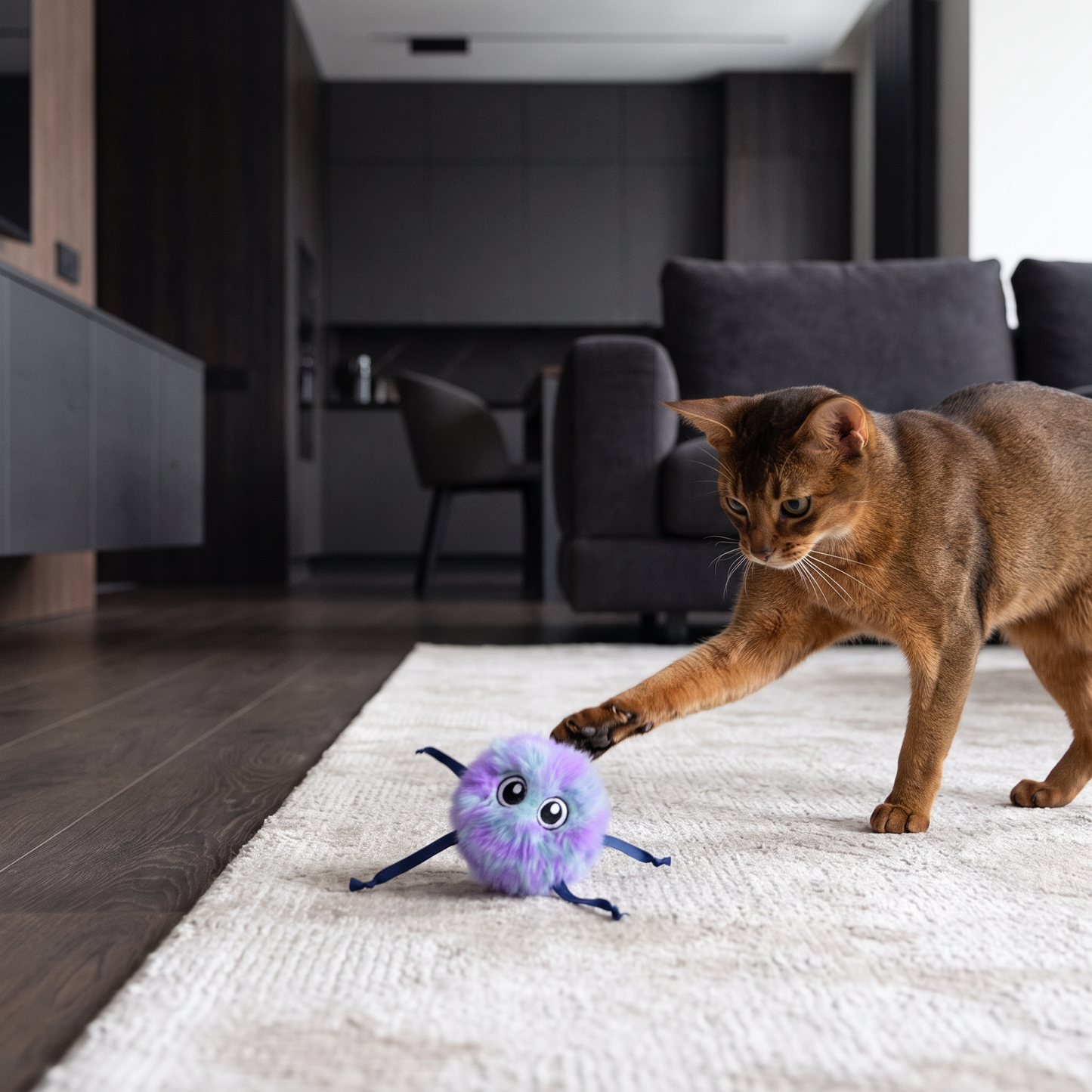Cute Interactive Rolling Plush Cat toy