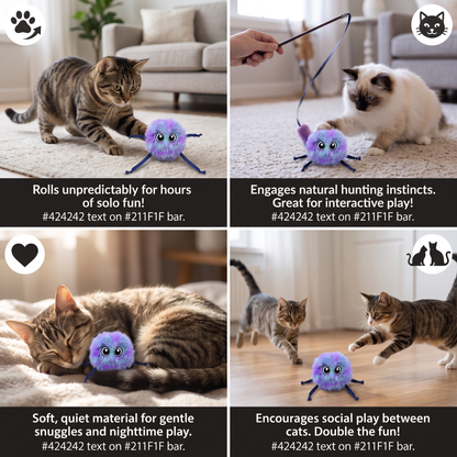 Cute Interactive Rolling Plush Cat toy
