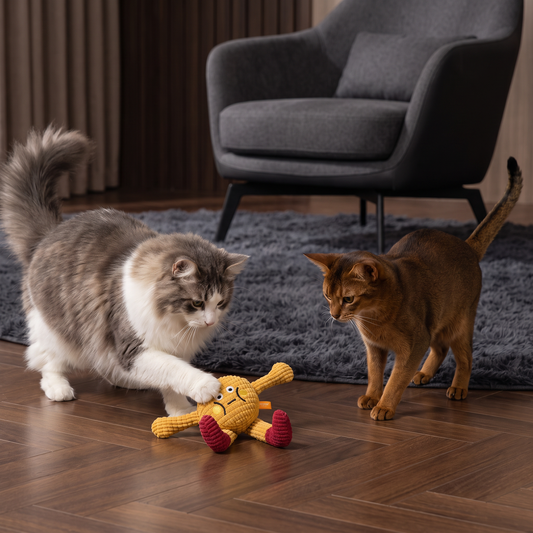 Crinkle Waffle Cat Toy with Catnip Pocket and Squeaky Sound