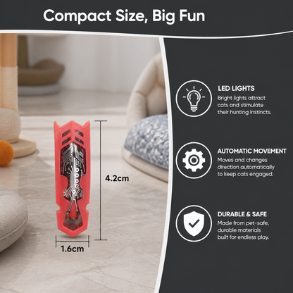 Interactive Electric Beetle Cat Toy with LED Lights and Automatic Moving Action