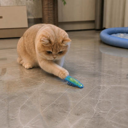 Interactive Electric Beetle Cat Toy with LED Lights and Automatic Moving Action