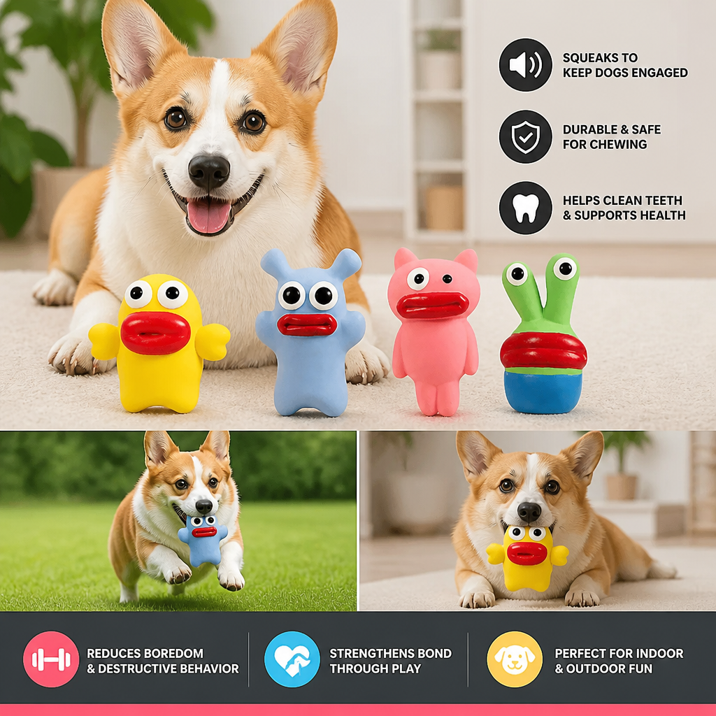Interactive Chew & Squeak Puppy Toy