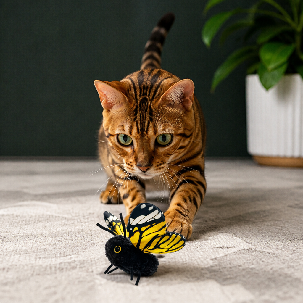 Interactive Flutter Butterfly Cat Toy – Automatic Flying Teaser