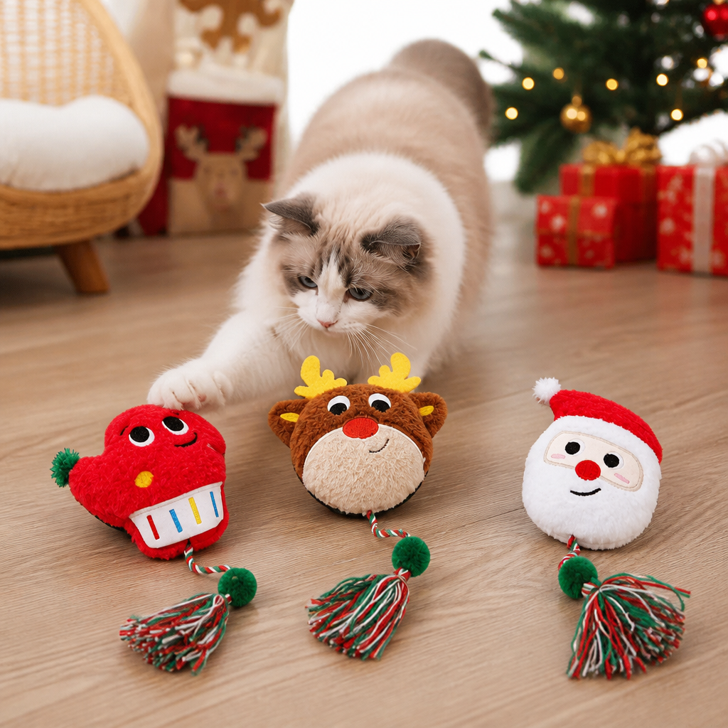 Christmas Catnip Rope Teaser Cat Toy