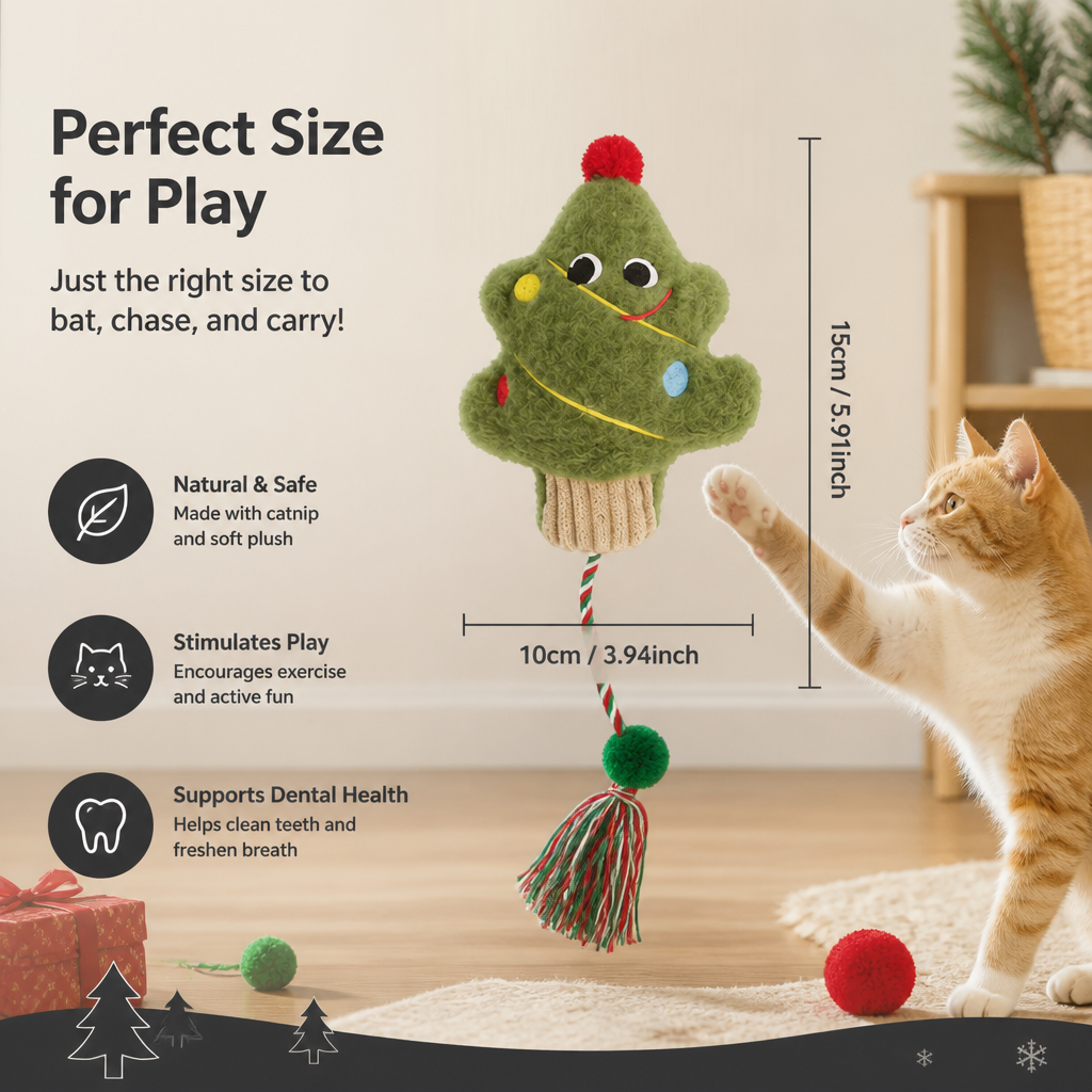 Christmas Catnip Rope Teaser Cat Toy
