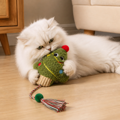 Christmas Catnip Rope Teaser Cat Toy