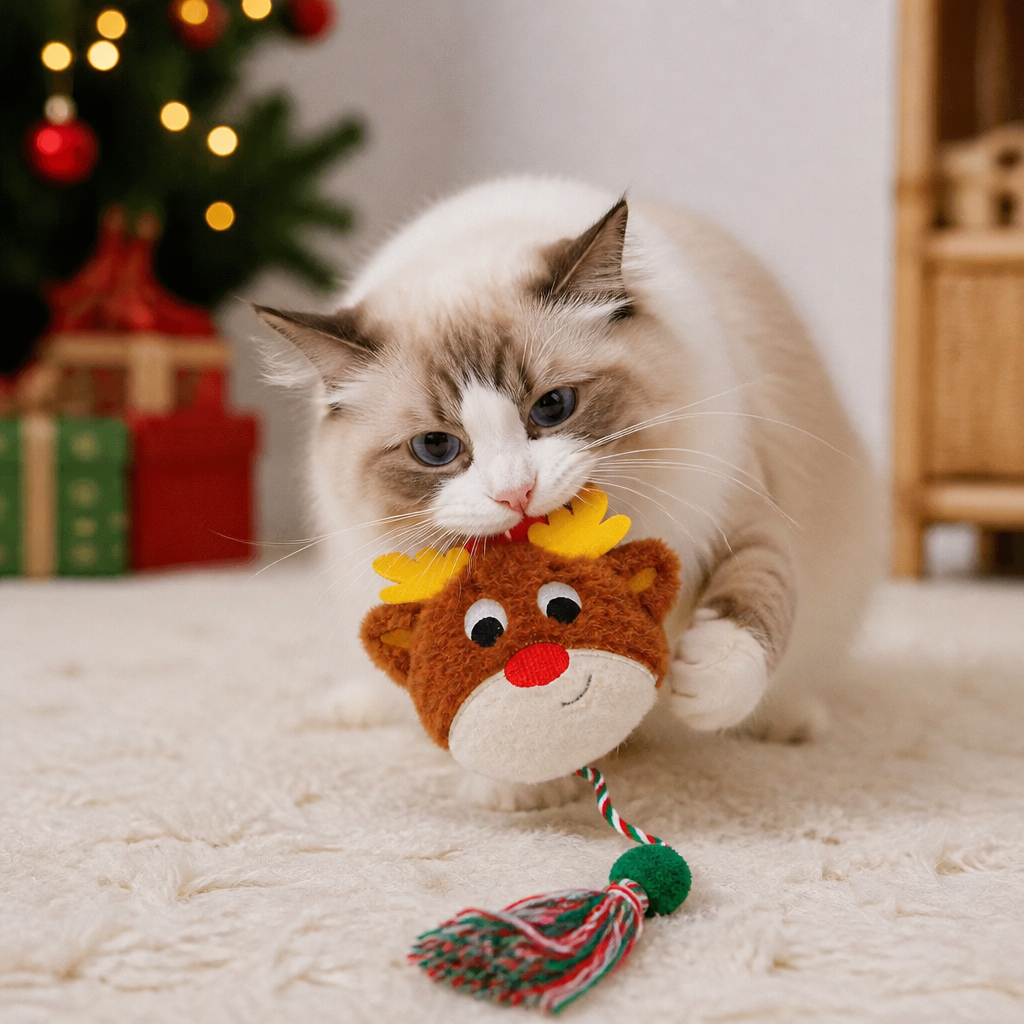 Christmas Catnip Rope Teaser Cat Toy