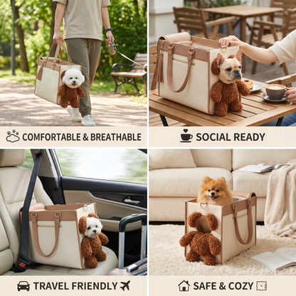Pet Carrier Tote Bag with Teddy Bear Peek-a-Boo Window