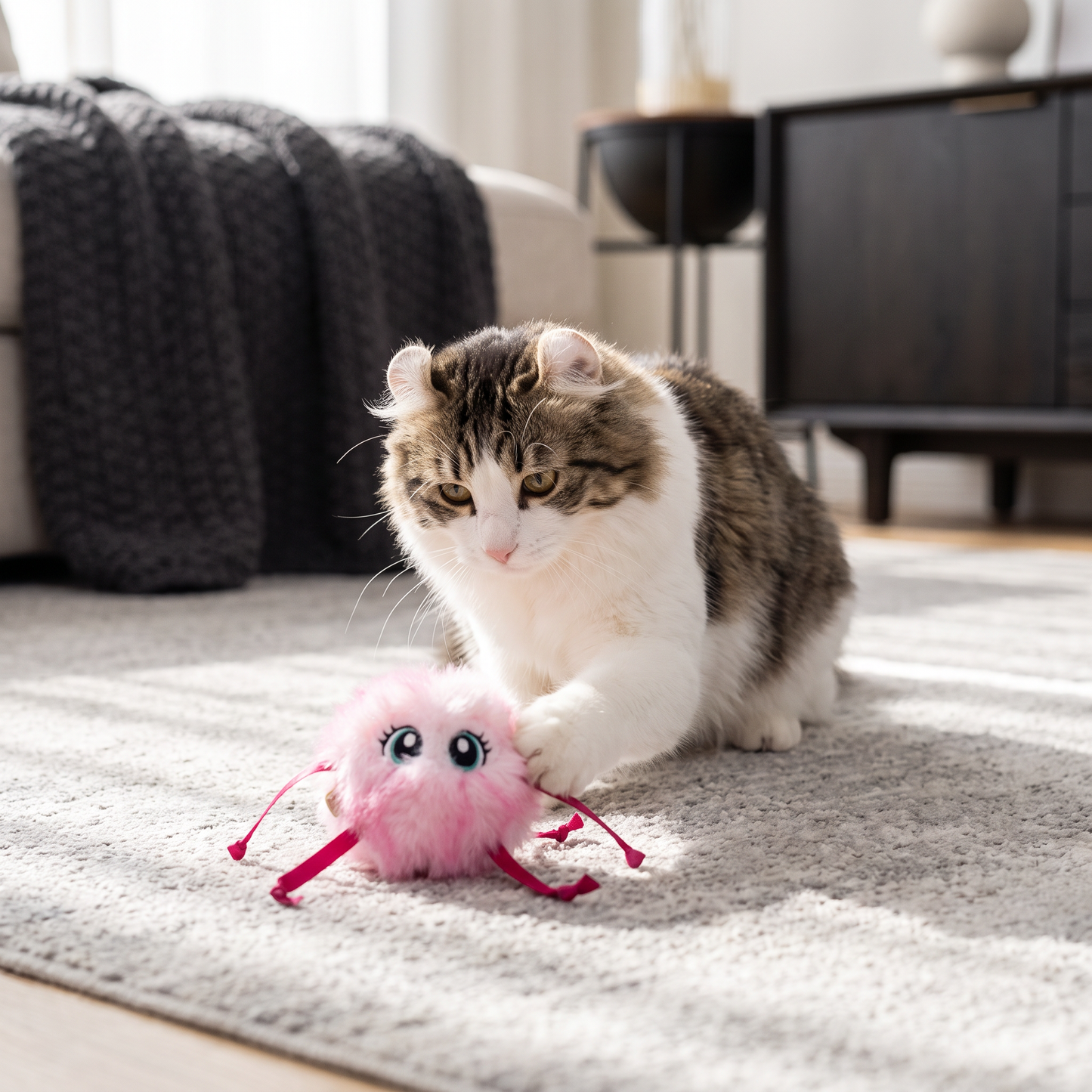 Cute Interactive Rolling Plush Cat toy