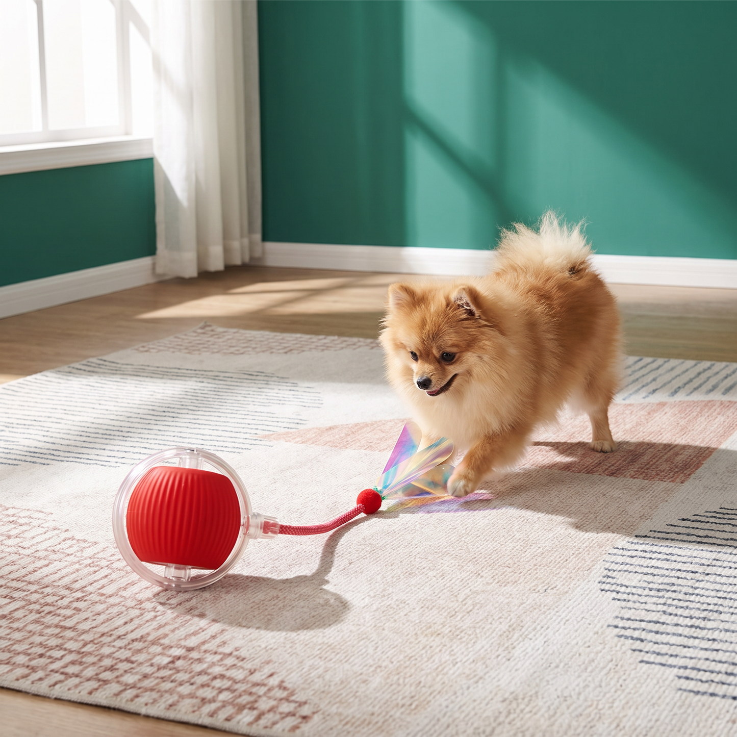 Upgraded Smart Rolling Dog Ball – Durable Interactive Toy with Mesh Tail