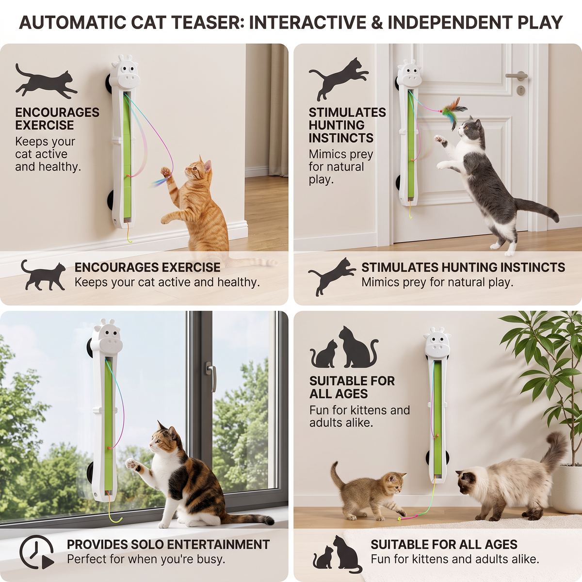 Automatic Cat Teaser Toy for Interactive & Independent Play