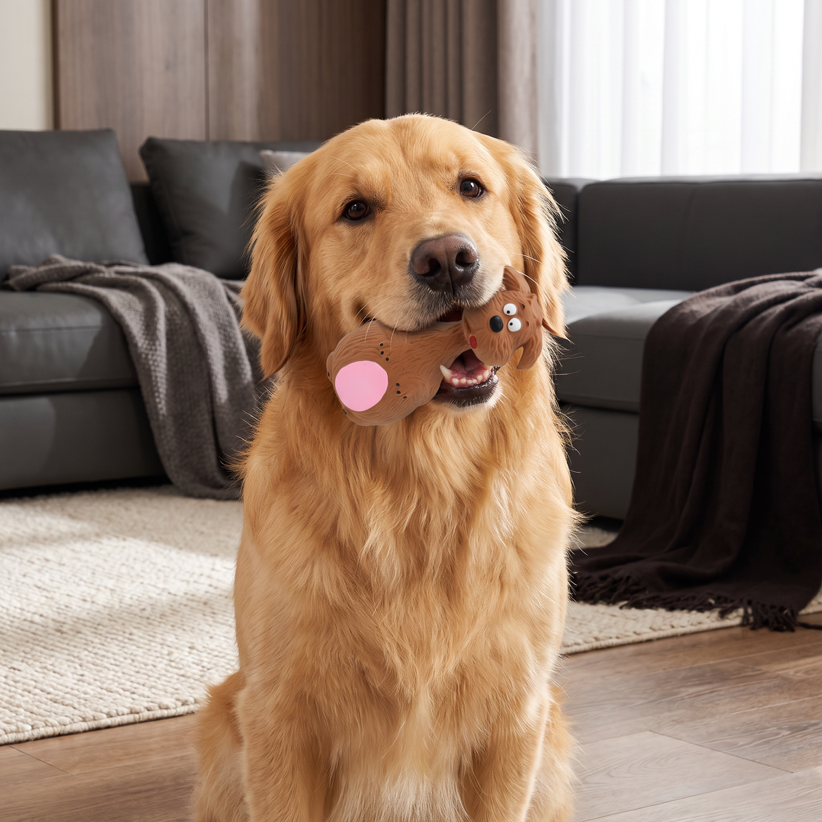 Durable Eco-Friendly Latex Squeaky Dental Dog Toy