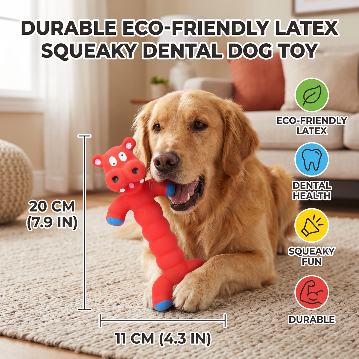 Durable Natural Latex Teeth Cleaning Dog Chew Toy