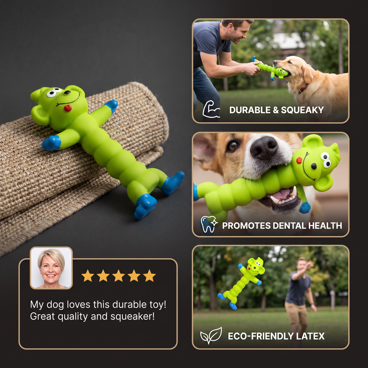 Durable Natural Latex Teeth Cleaning Dog Chew Toy