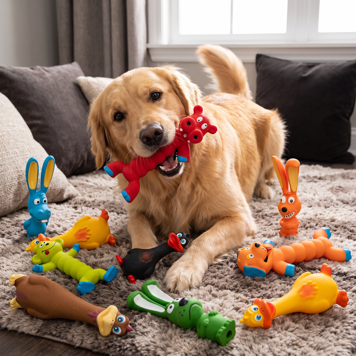 Durable Natural Latex Teeth Cleaning Dog Chew Toy