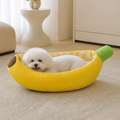 Banana-Shaped Cozy Pet Bed for Dogs