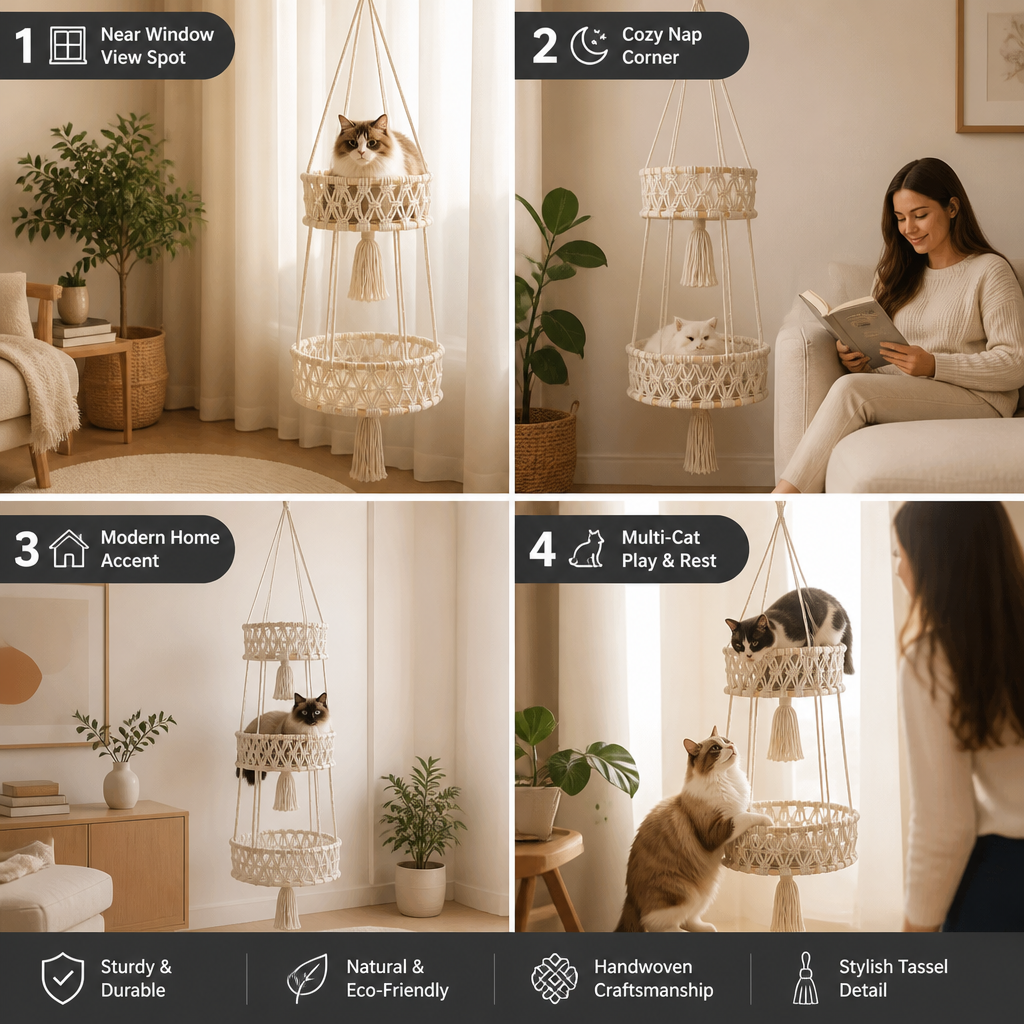 Hanging Handwoven Cat Bed