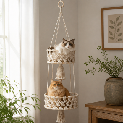 Hanging Handwoven Cat Bed