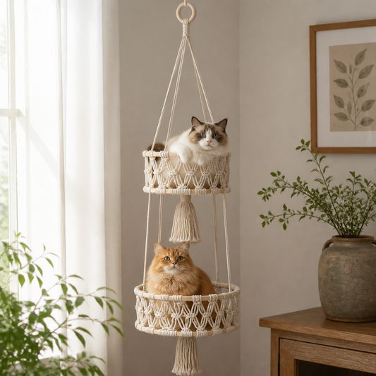 Hanging Handwoven Cat Bed