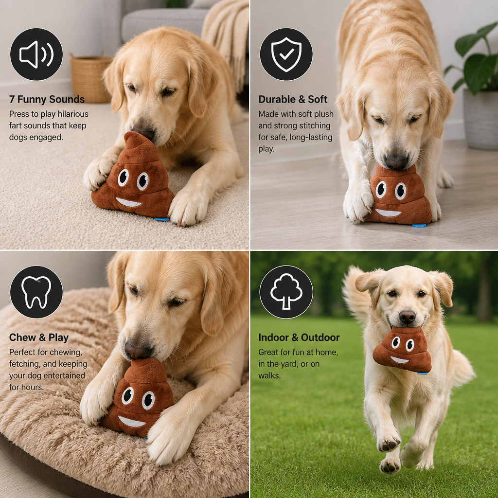 Farting Plush Dog Toy with 7 Funny Sounds